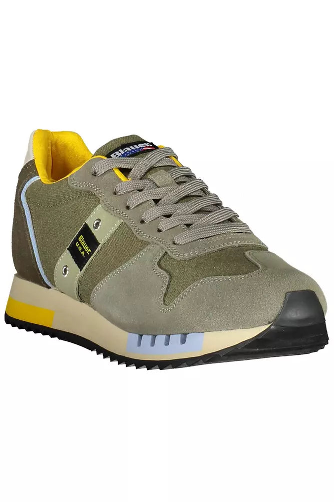 Groene leren herensneaker