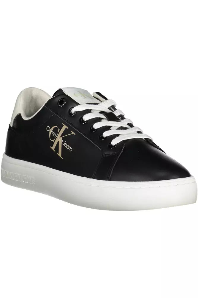 Black Polyester Men Sneaker