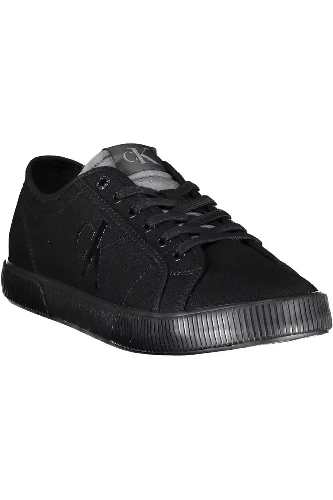 Black Cotton Men Sneaker