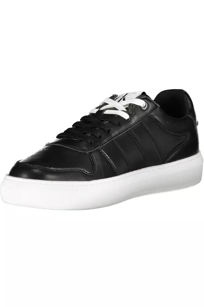 Black Polyester Men Sneaker