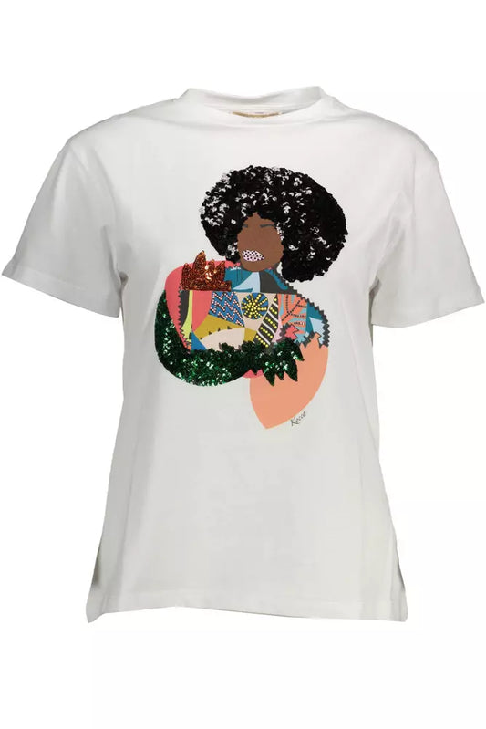 Wit katoenen dames T-shirt