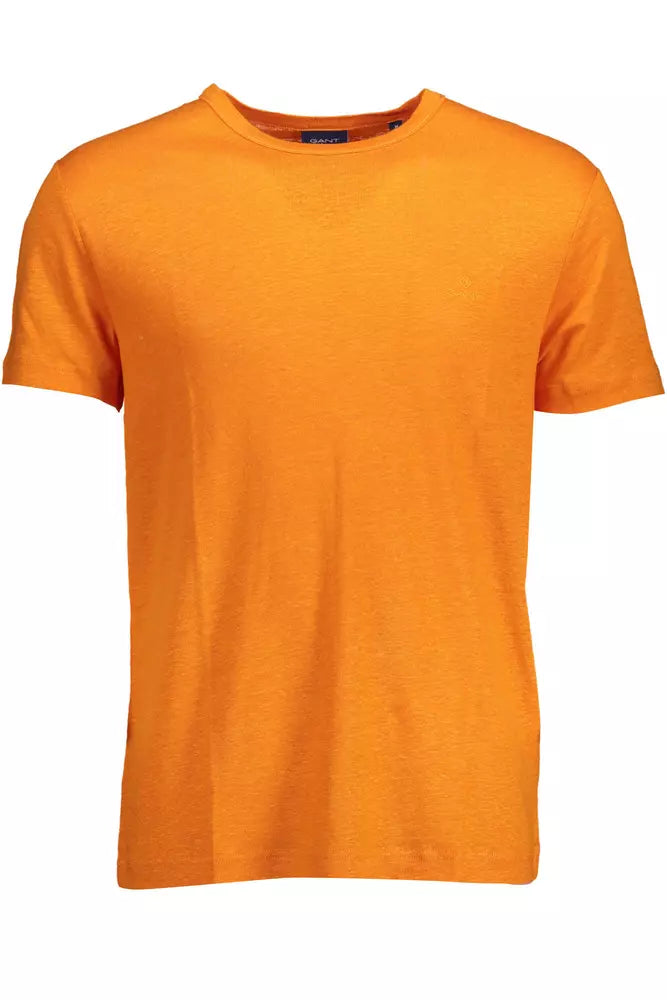 Oranje linnen heren T-shirt