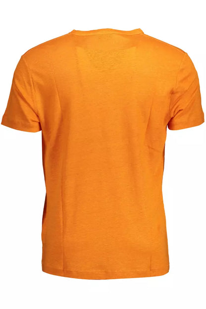 Oranje linnen heren T-shirt