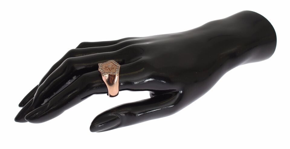 Chique roze vergulde sterling zilveren ring