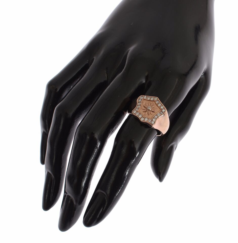 Chique roze vergulde sterling zilveren ring