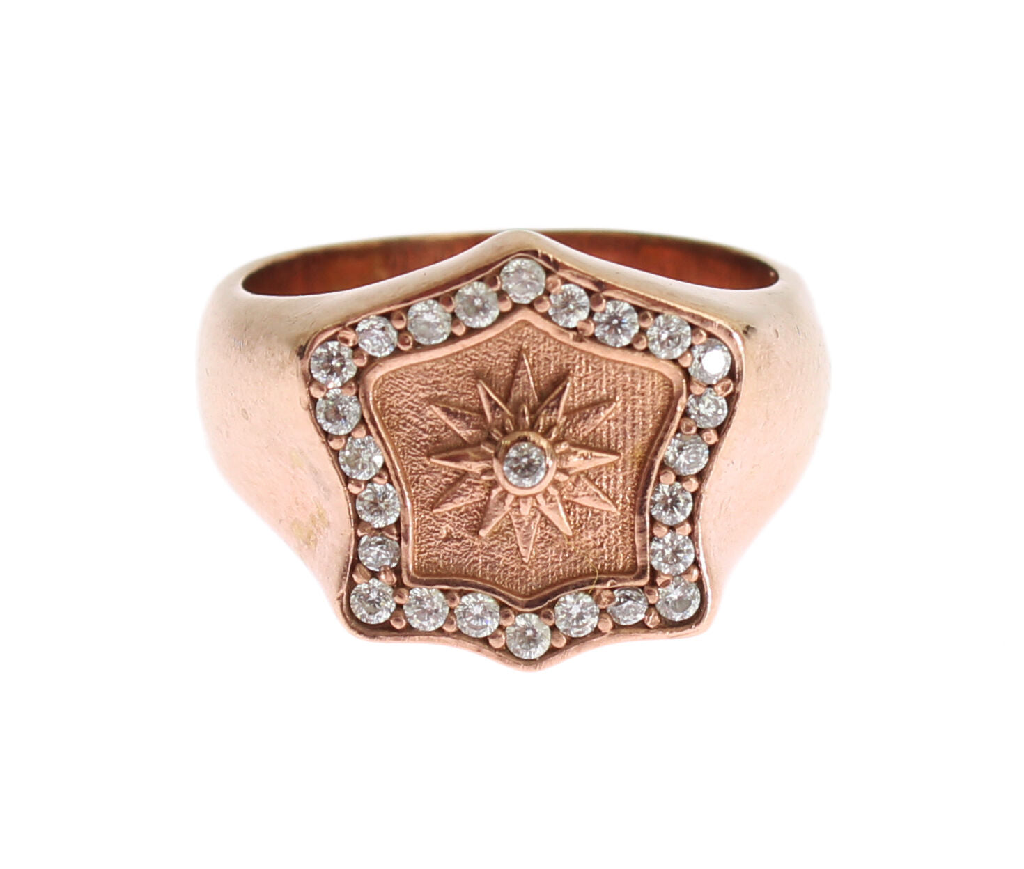 Chique roze vergulde sterling zilveren ring