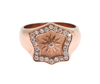 Chique roze vergulde sterling zilveren ring