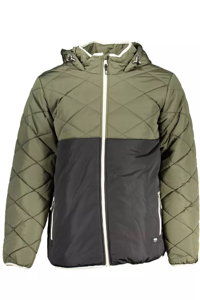 Green Polyester Men Jacket