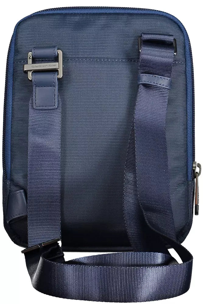 Blue Recycled Men Shoulder Bag