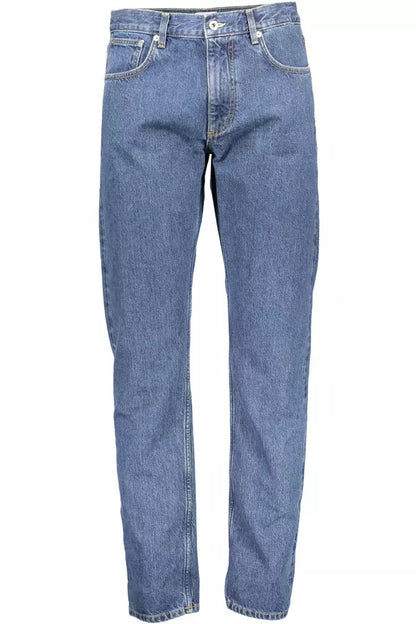 Blauwe katoenen herenjeans