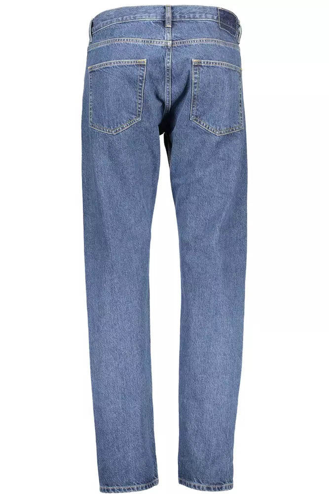 Blauwe katoenen herenjeans