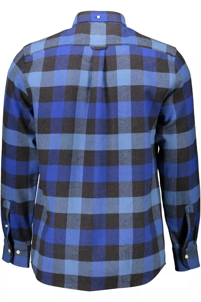 Blue Cotton Men Shirt