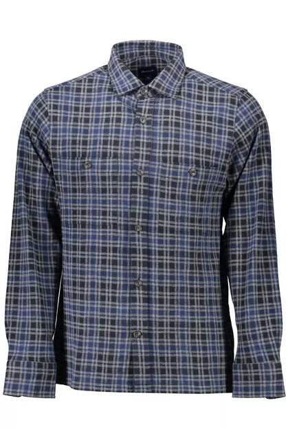 Blue Cotton Men Shirt