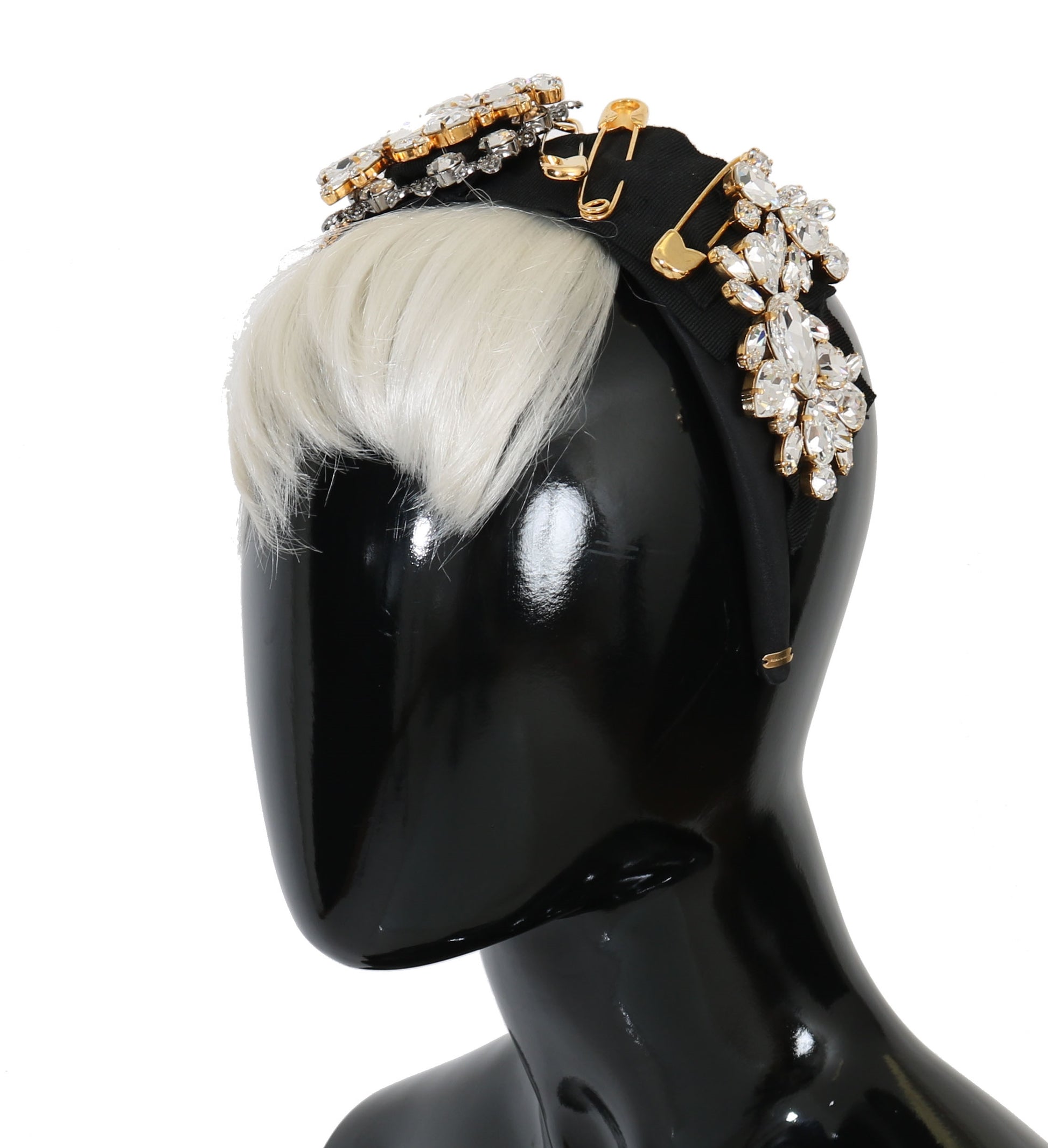 Elegante zwarte kristallen hoofdband diadeem