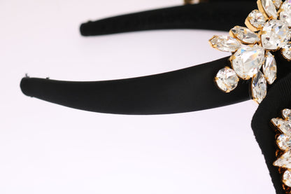 Elegante zwarte kristallen hoofdband diadeem