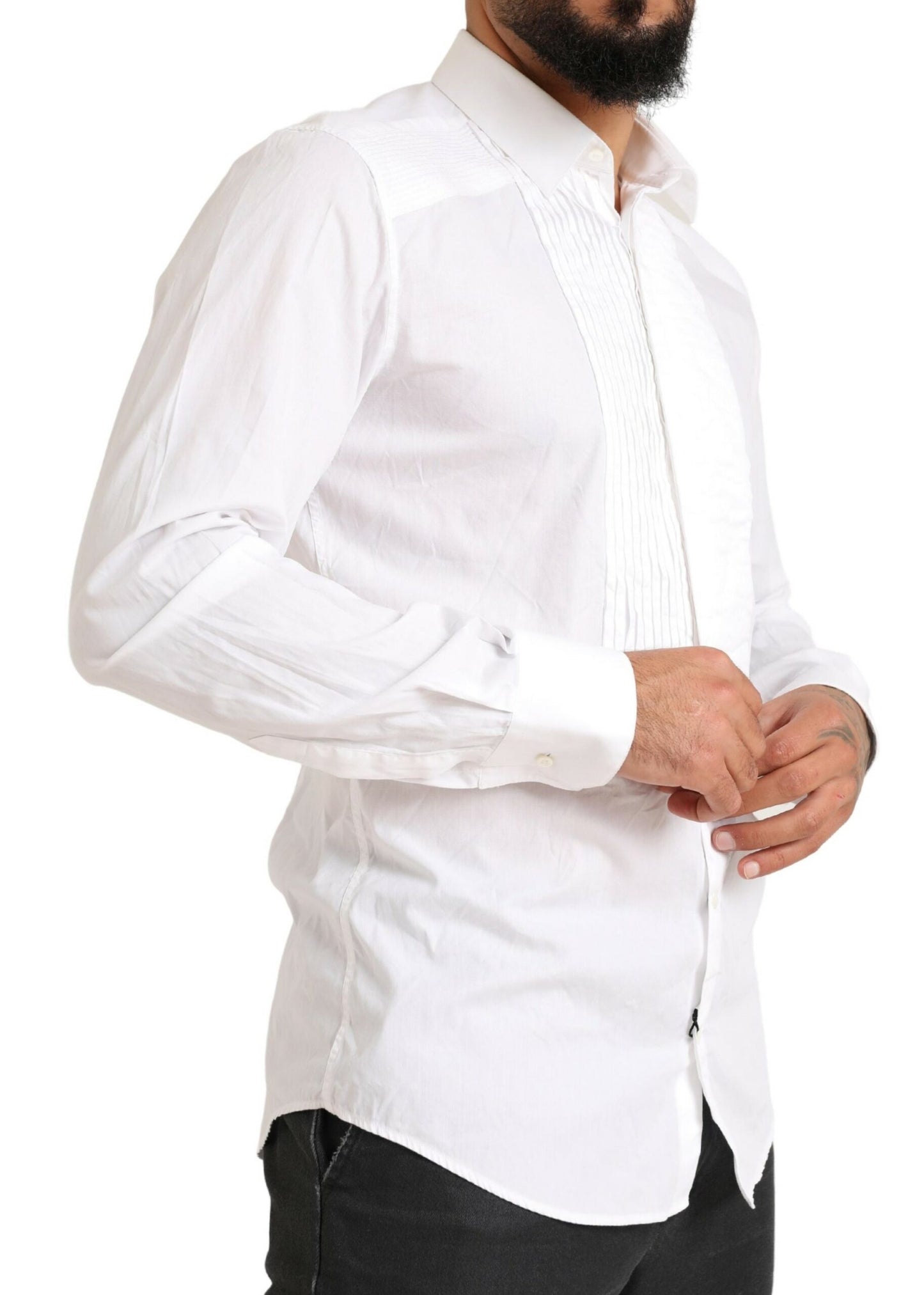 Elegant wit slim fit katoenen overhemd