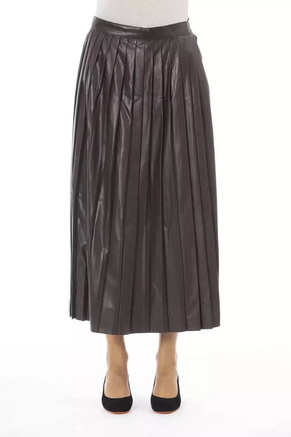 Brown Polyethylene Women Skirt