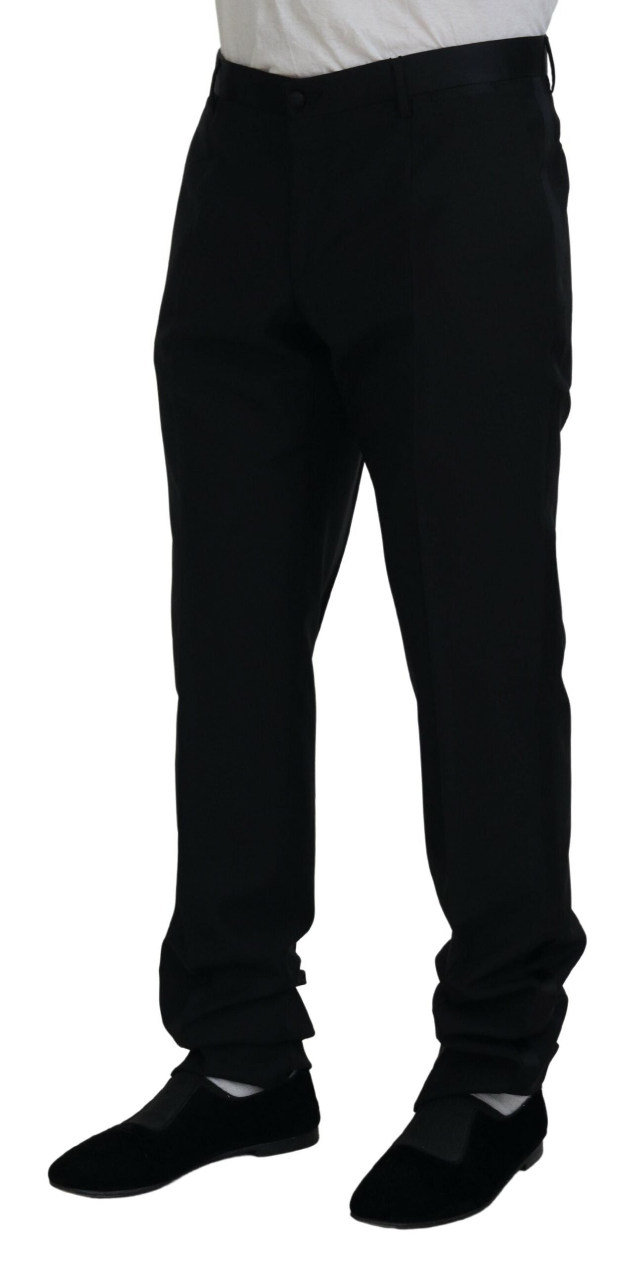 Elegante, slim fit zwarte pantalon