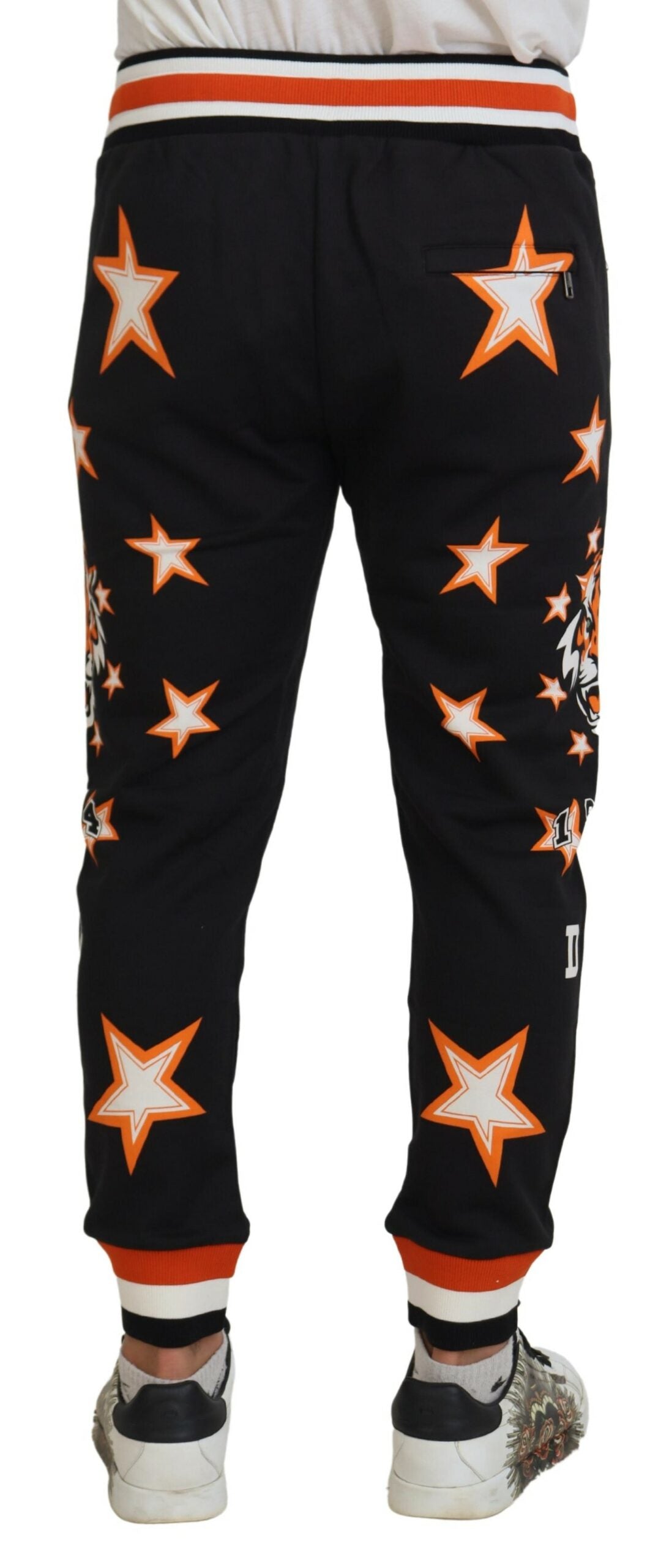 Elegante zwarte casual joggingbroek met sterrenmotief