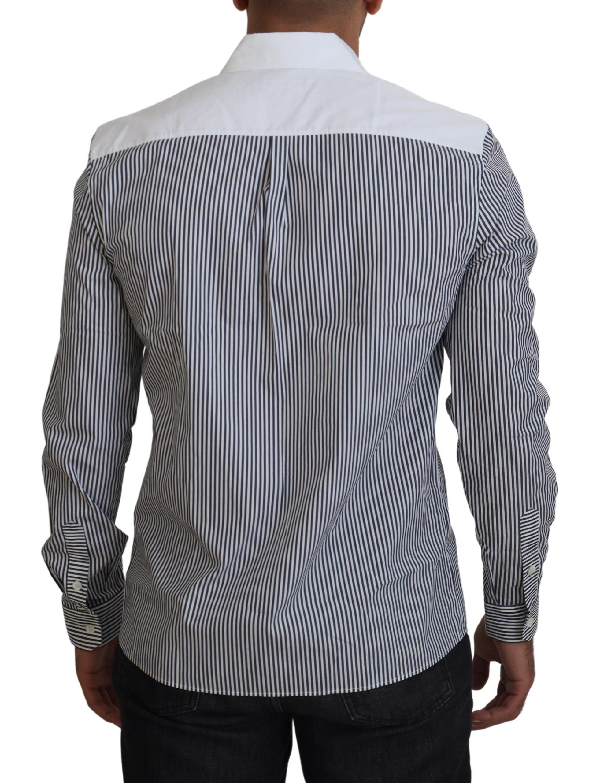 Slim Fit Gestreept Casual Shirt met Kanaalmotief