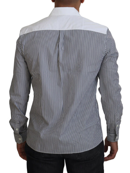 Slim Fit Gestreept Casual Shirt met Kanaalmotief