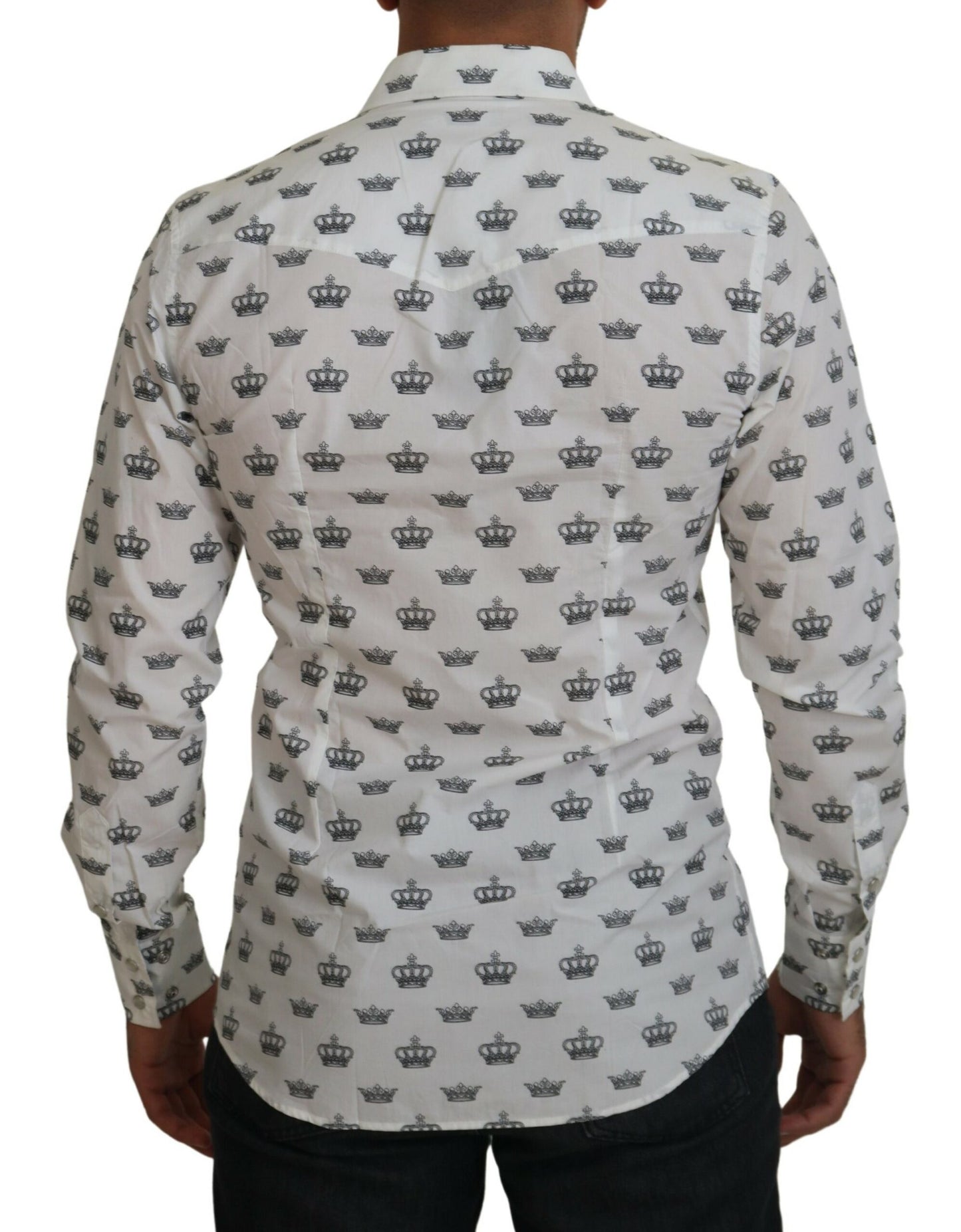 Slim Fit Crown Print Overhemd