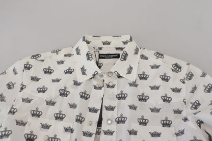 Slim Fit Crown Print Overhemd