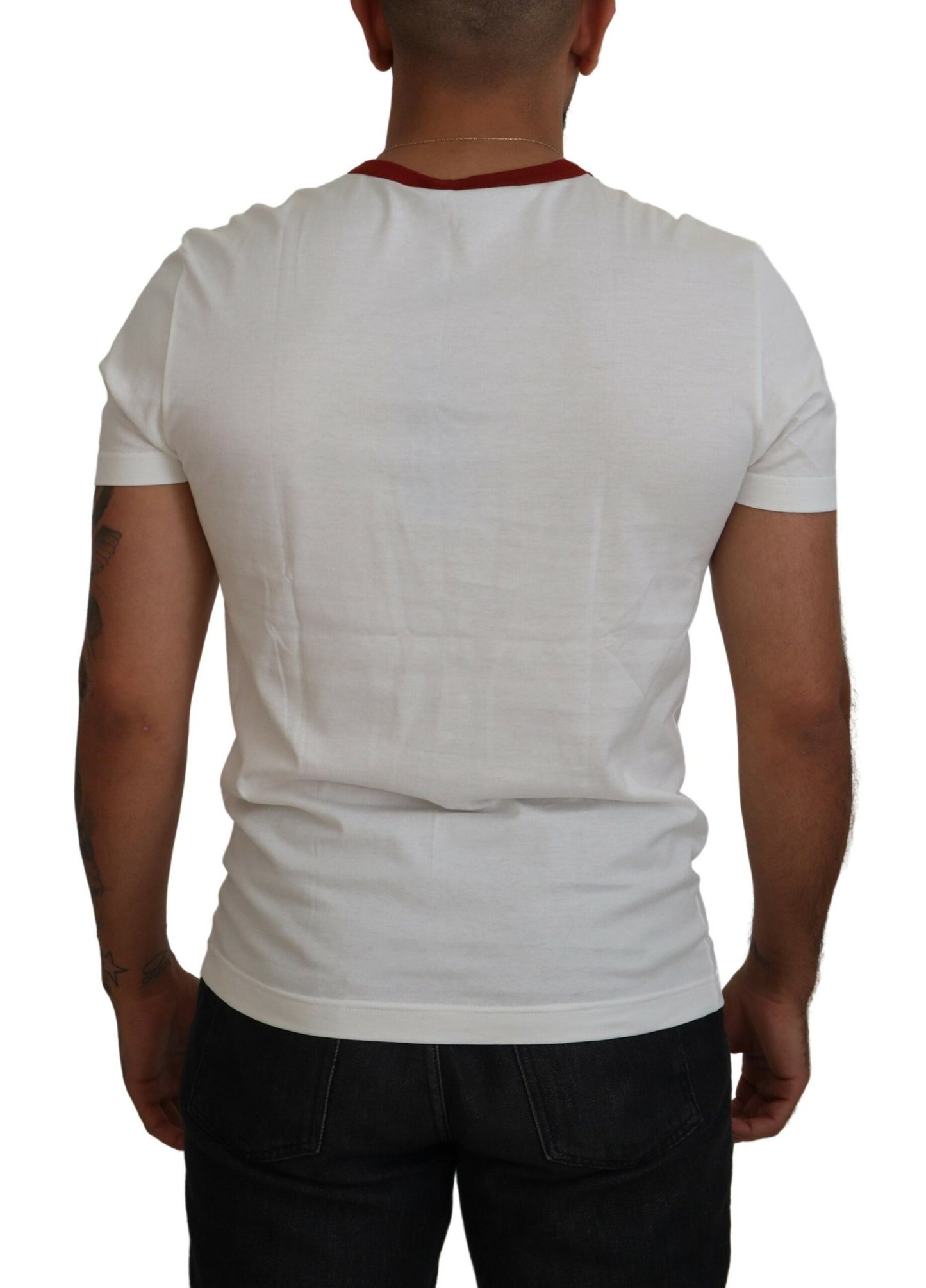 Elegant wit katoenen T-shirt met ronde hals