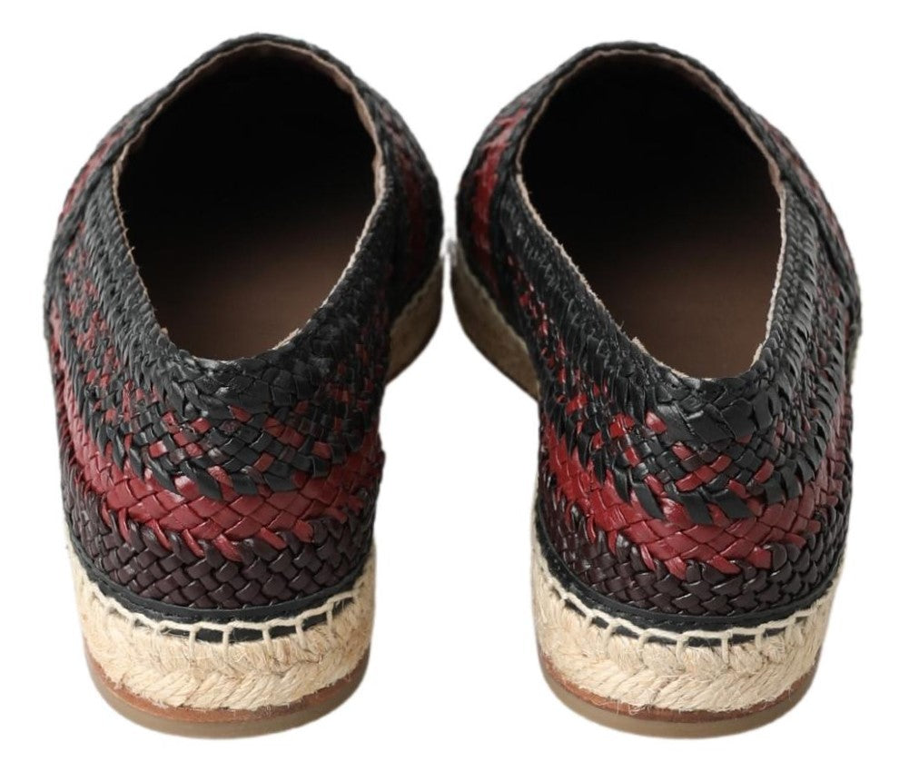 Elegante geweven leren espadrilles