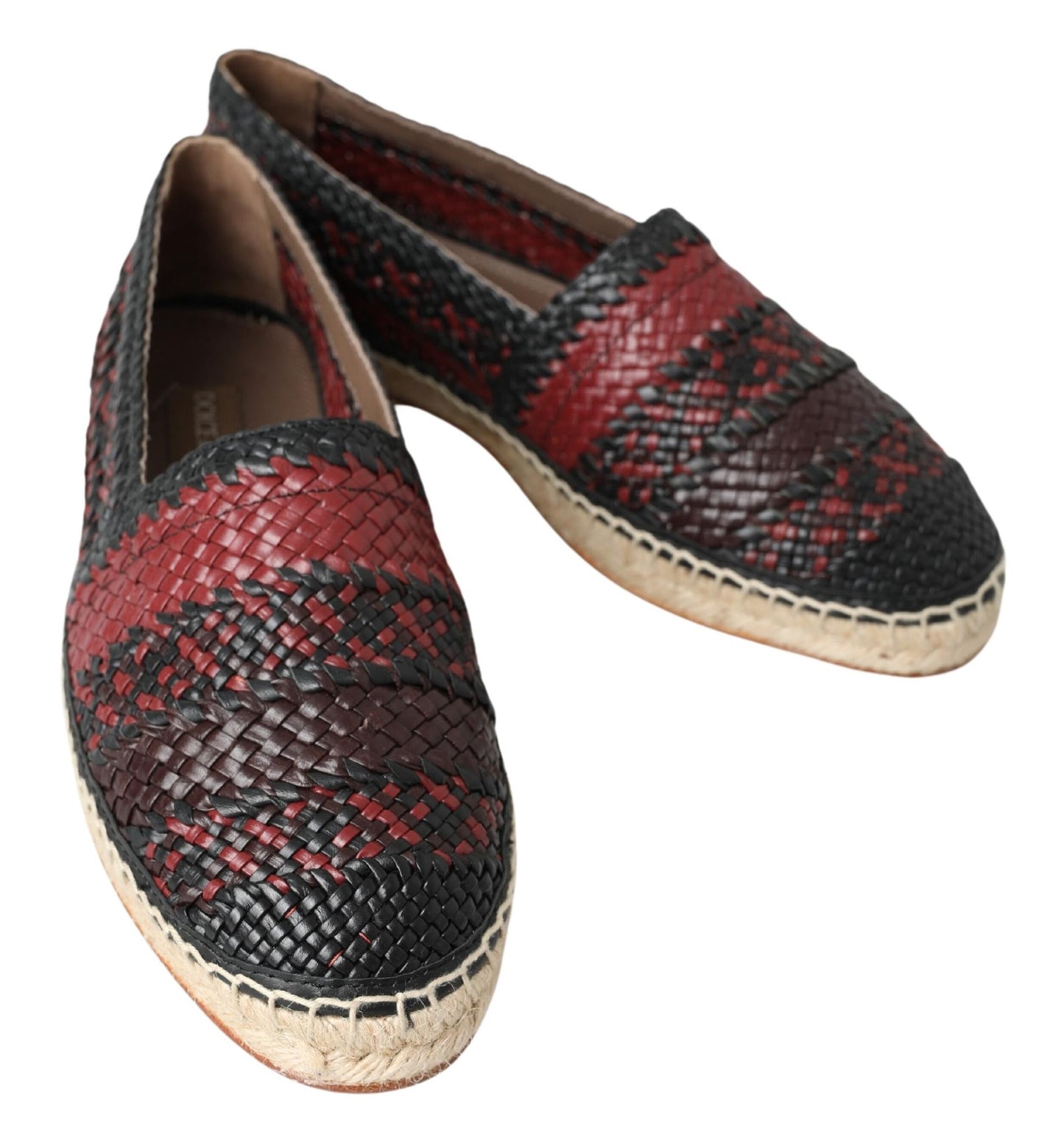 Elegante geweven leren espadrilles