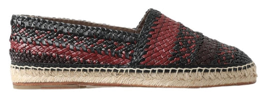 Elegante geweven leren espadrilles