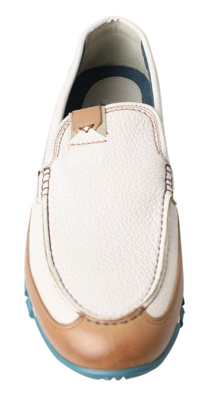 Elegante witte leren pantoffels