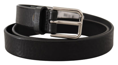 Elegante zwarte leren riem met metalen gesp