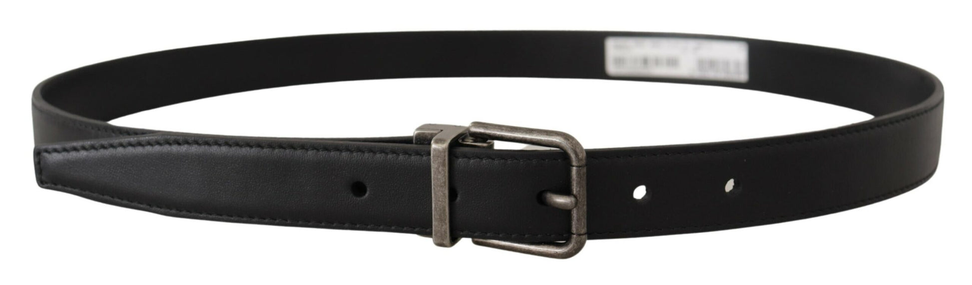 Elegante zwarte leren riem met metalen gesp