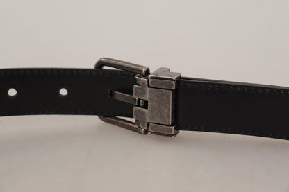 Elegante zwarte leren riem met metalen gesp