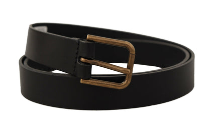 Elegante zwarte leren riem met metalen gesp