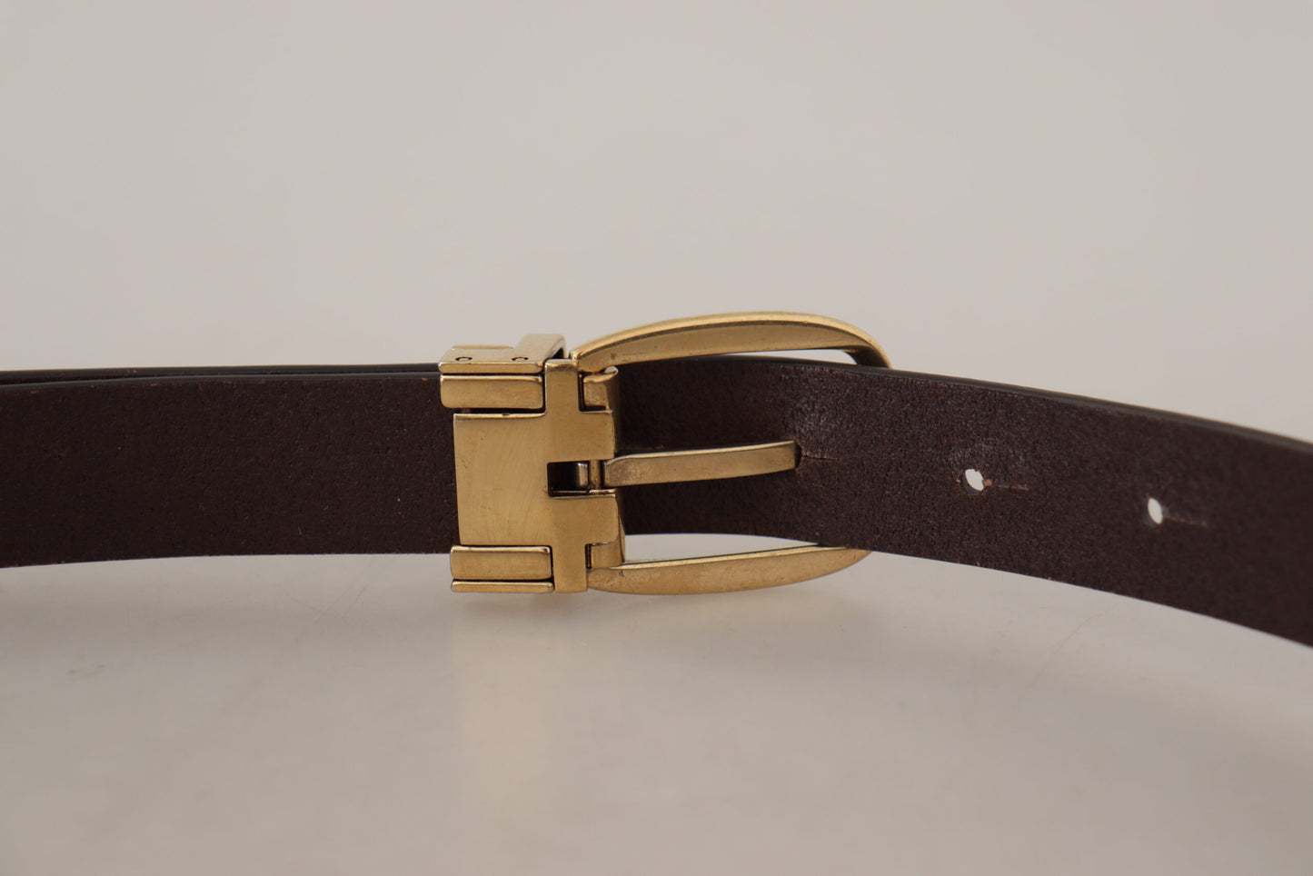 Elegante donkerbruine leren riem