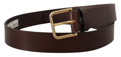 Elegante donkerbruine leren riem