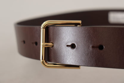 Elegante donkerbruine leren riem