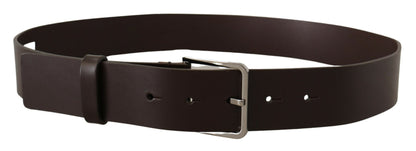 Elegante donkerbruine leren riem