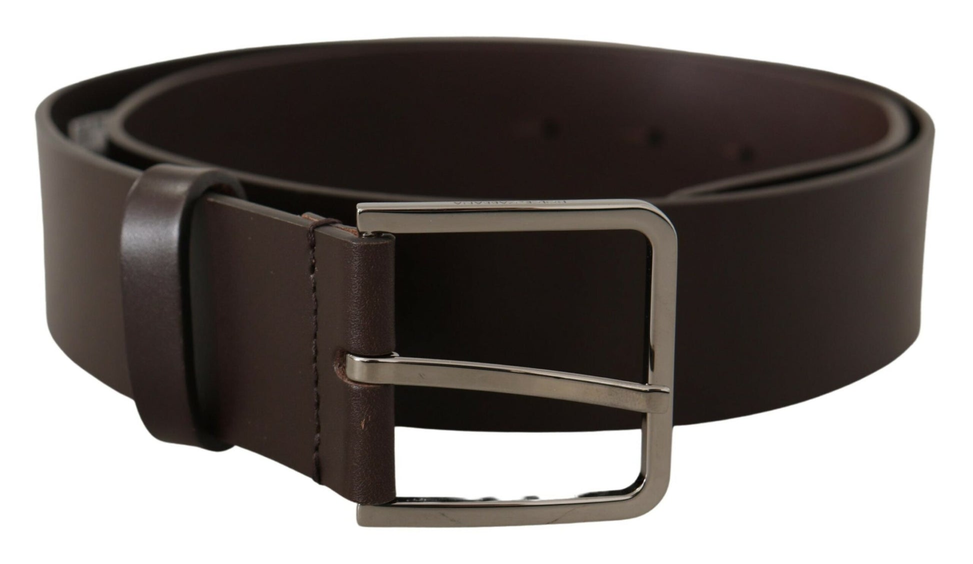 Elegante donkerbruine leren riem