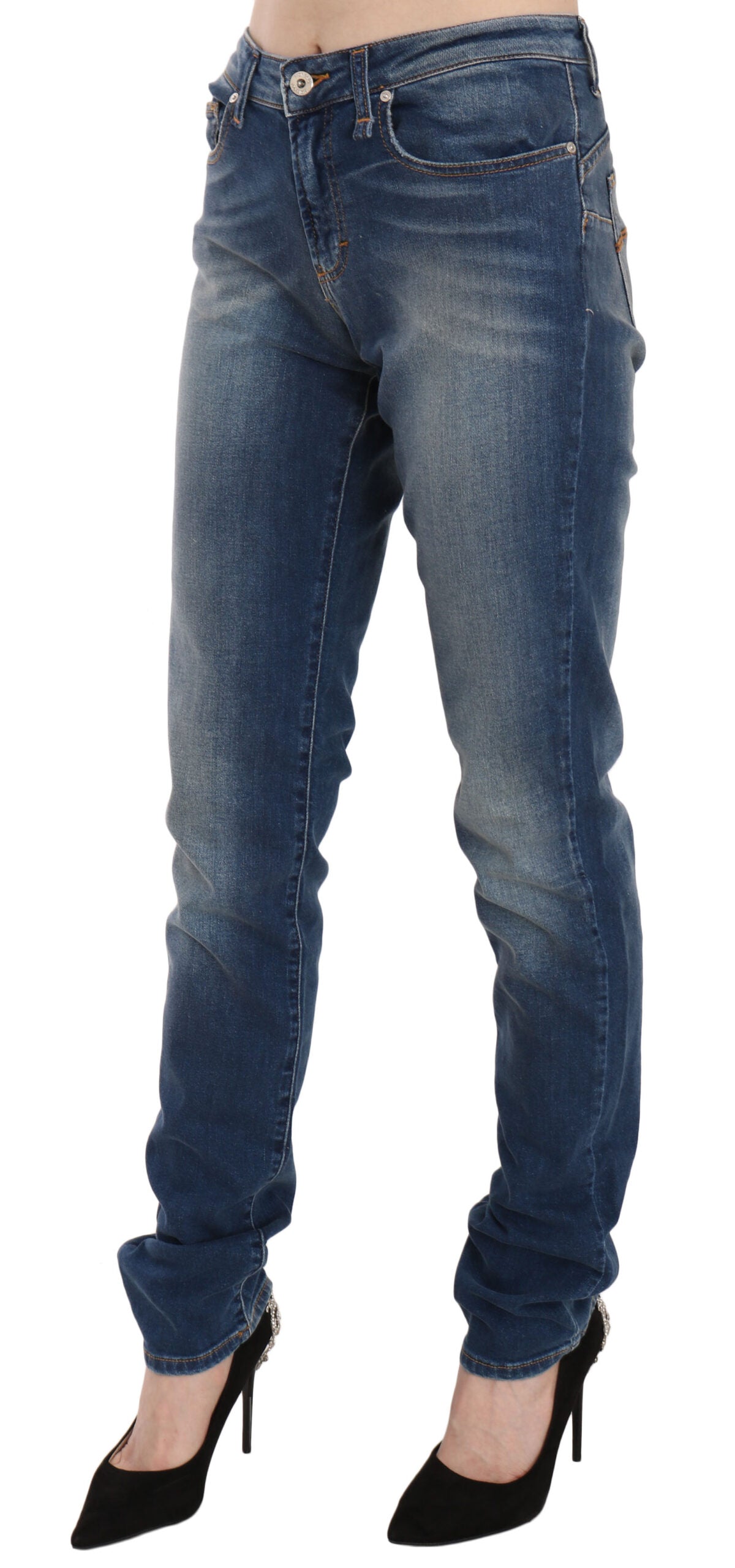 Svelte Mid Waist Slim Jeans in Vintage Blauw