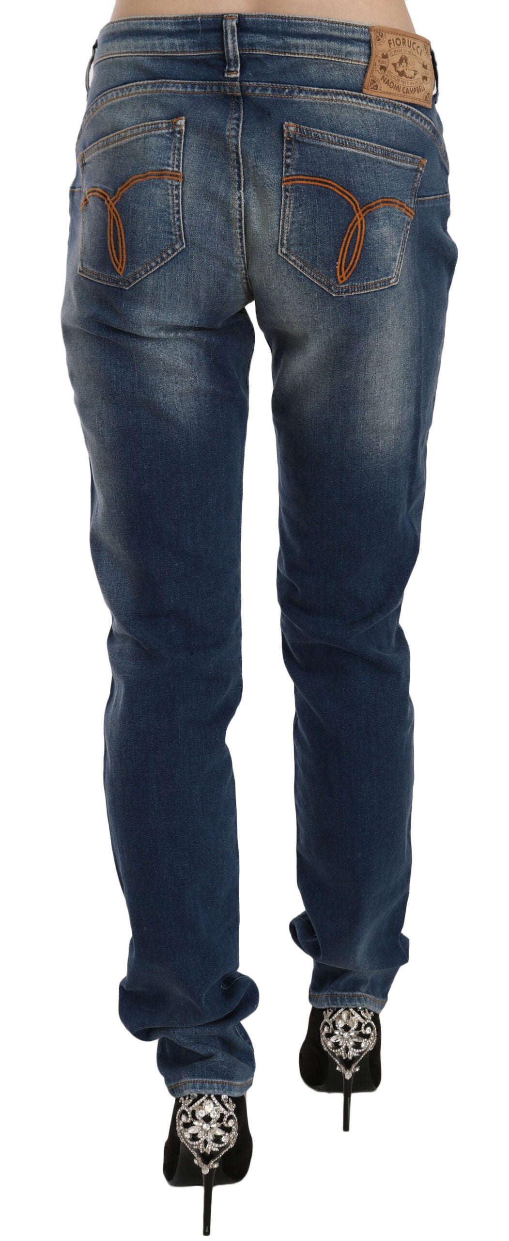 Svelte Mid Waist Slim Jeans in Vintage Blauw