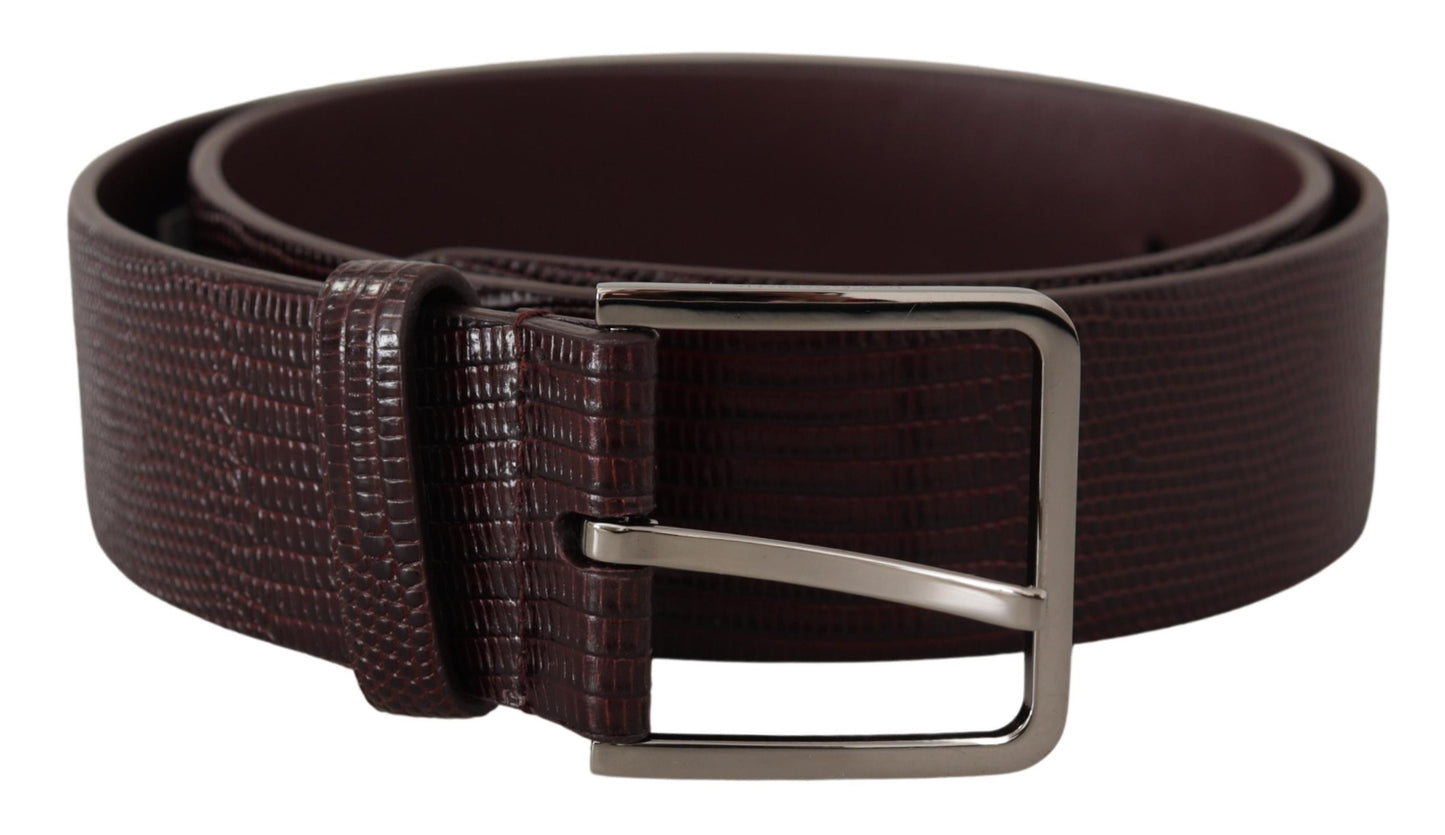 Elegante donkerbruine leren riem