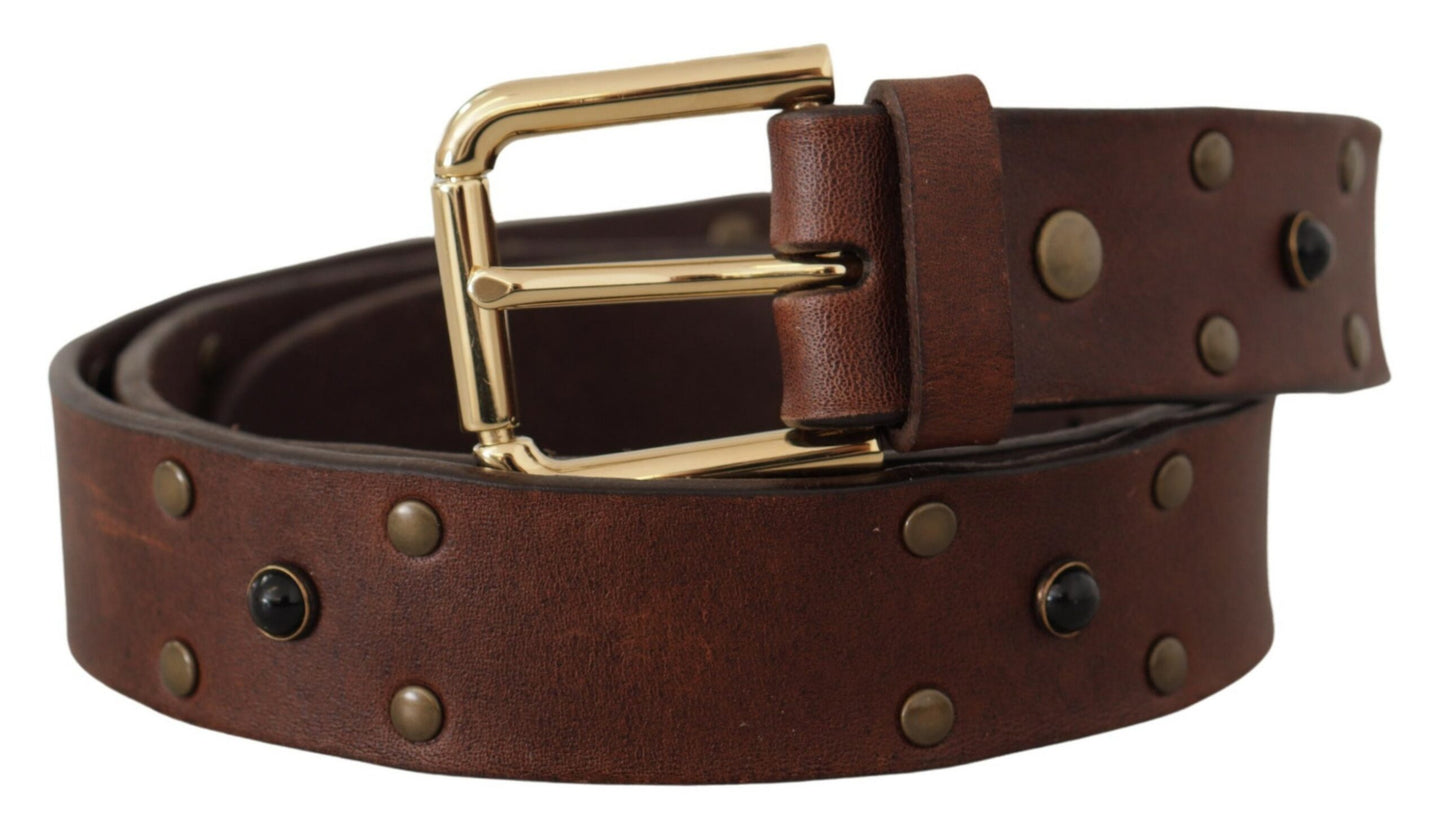 Elegante leren riem met metalen gesp