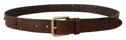 Elegante leren riem met metalen gesp