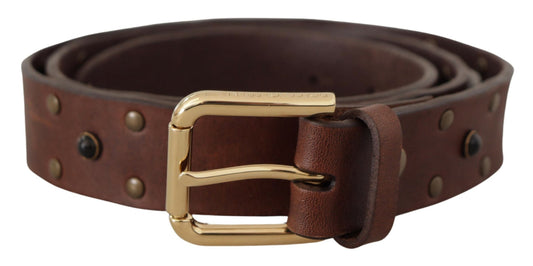 Elegante leren riem met metalen gesp