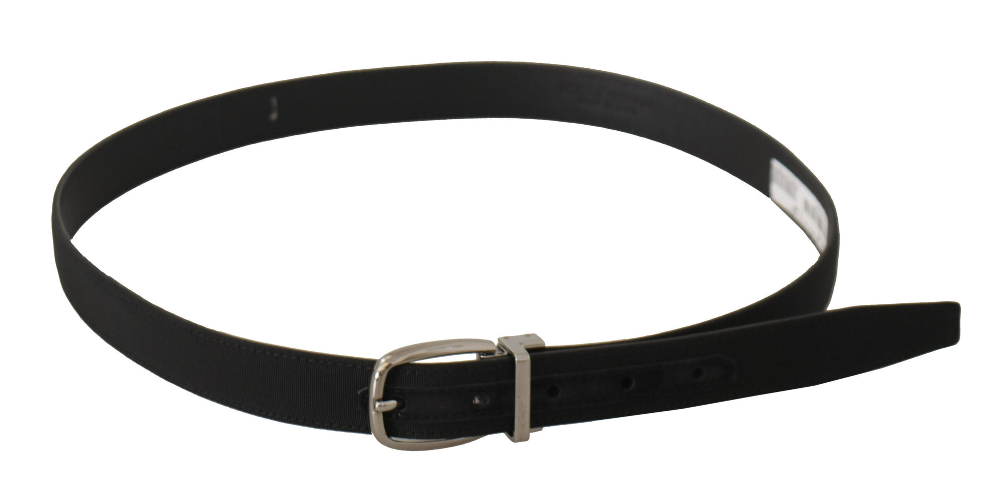 Elegante zwarte canvas en leren riem