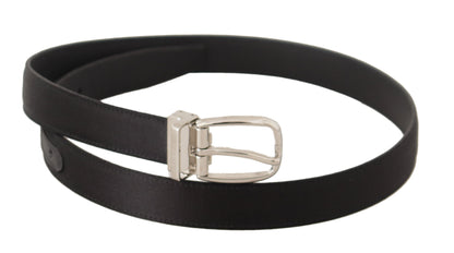 Elegante zwarte leren-canvas designer riem