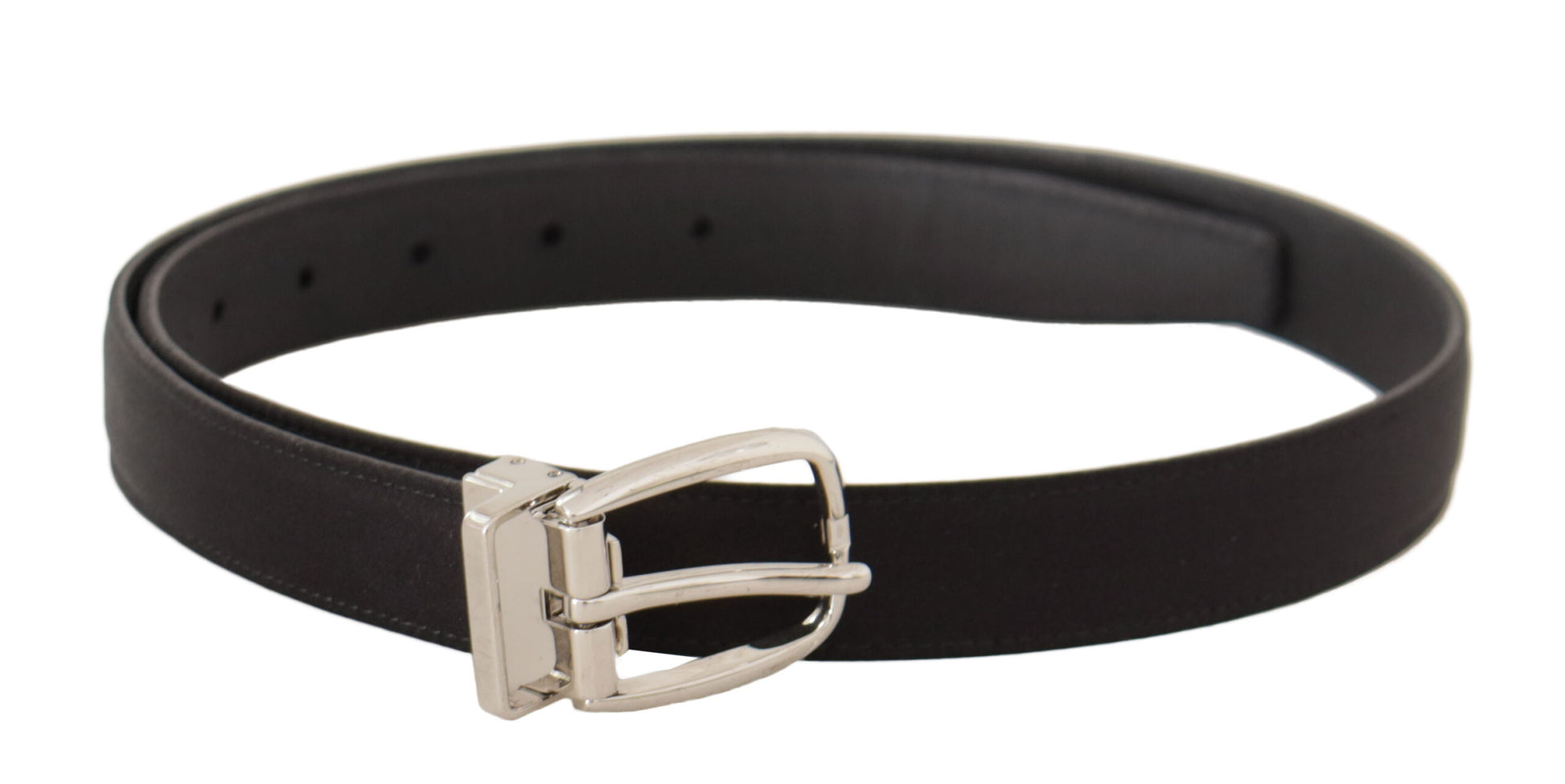 Elegante zwarte leren-canvas designer riem